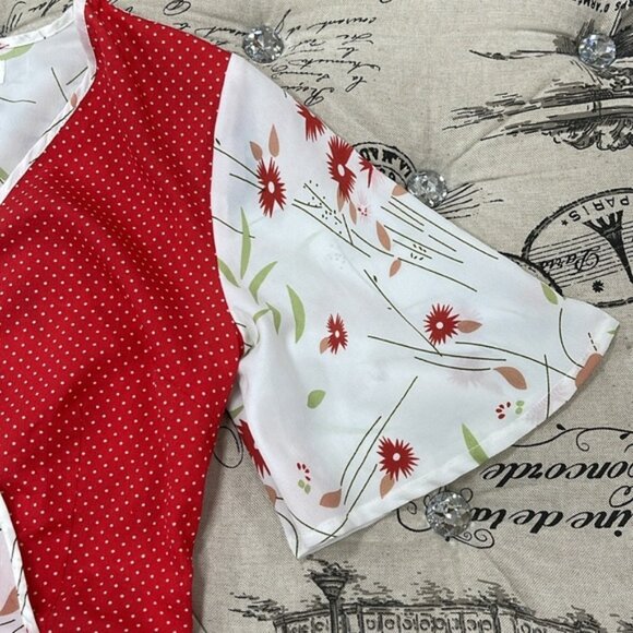 MISSGUIDED Floral Polka Dot Wrap A-Line Dress - Picture 7 of 16